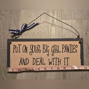 Decorative Hanging Sign - Cream and Black